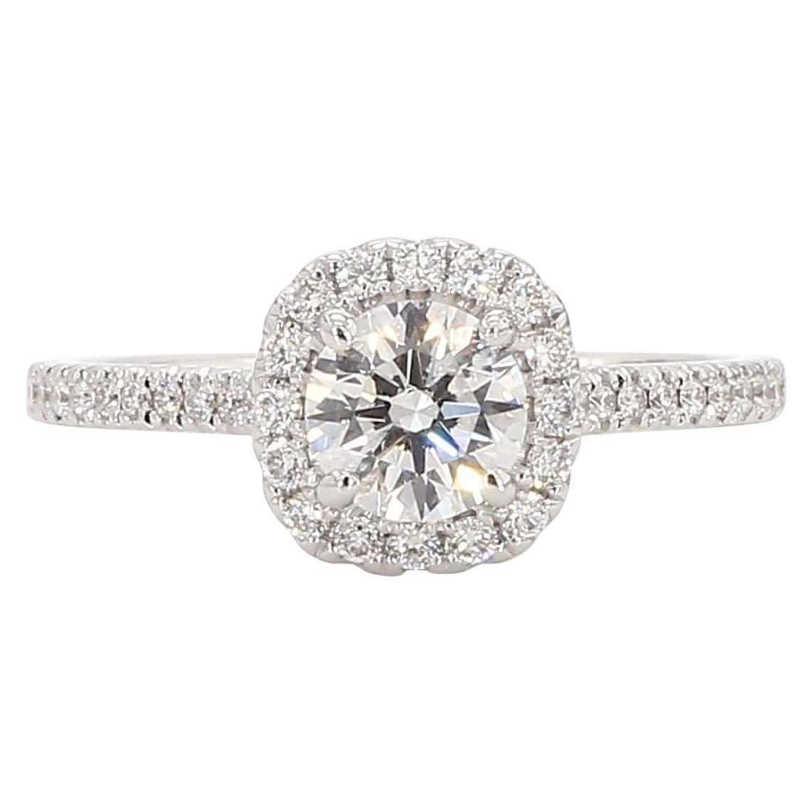 Natürlicher weißer runder Diamant 1.00 Karat TW Weißgold Cocktail-Ring
