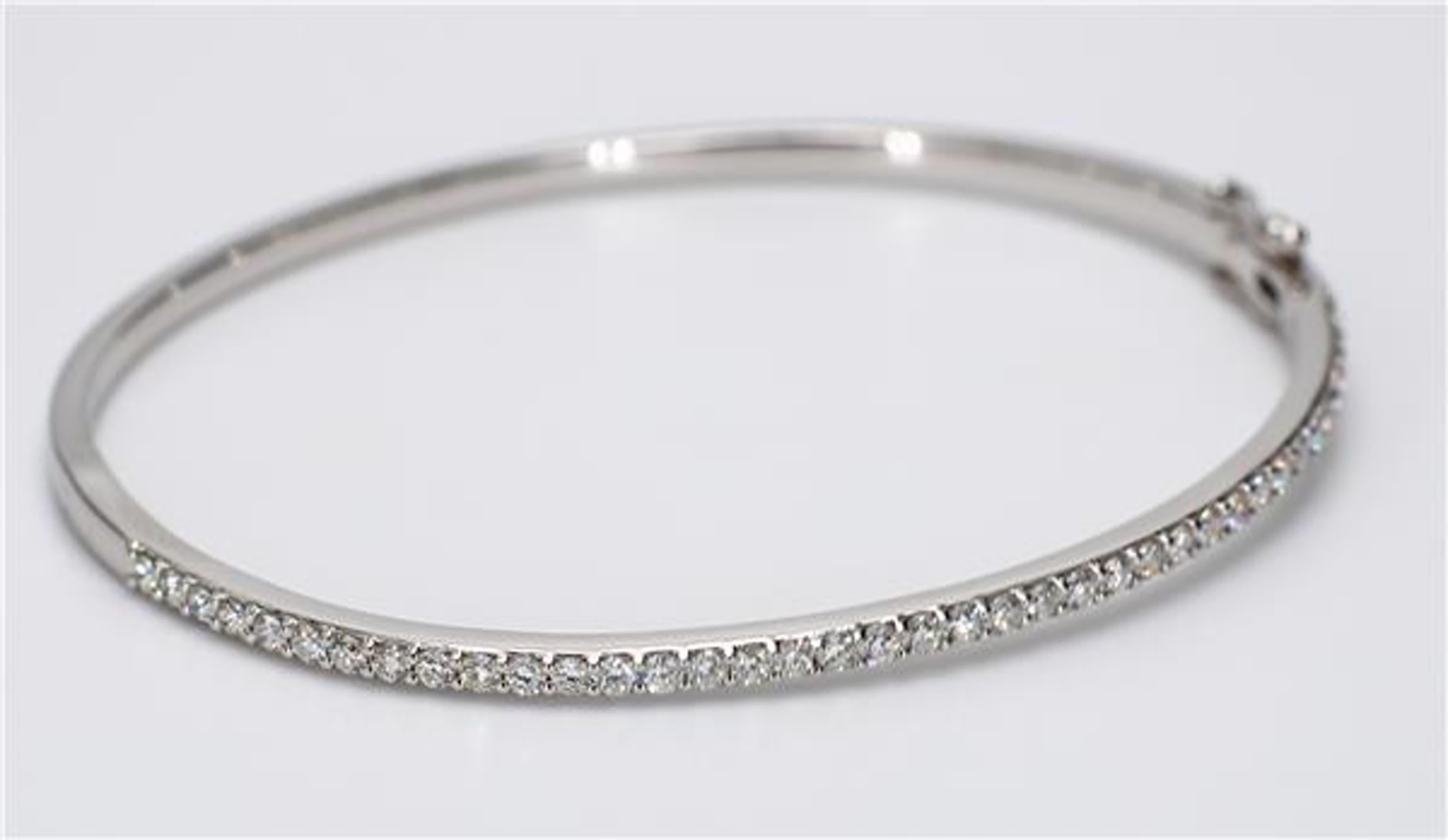 Natural White Round Diamond 1.06 Carat TW White Gold Bracelet 1