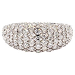 Natural White Round Diamond 1.13 Carat TW White Gold Cocktail Band