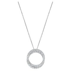 Colgante de gota de oro blanco con diamante redondo blanco natural de 1.20 quilates TW