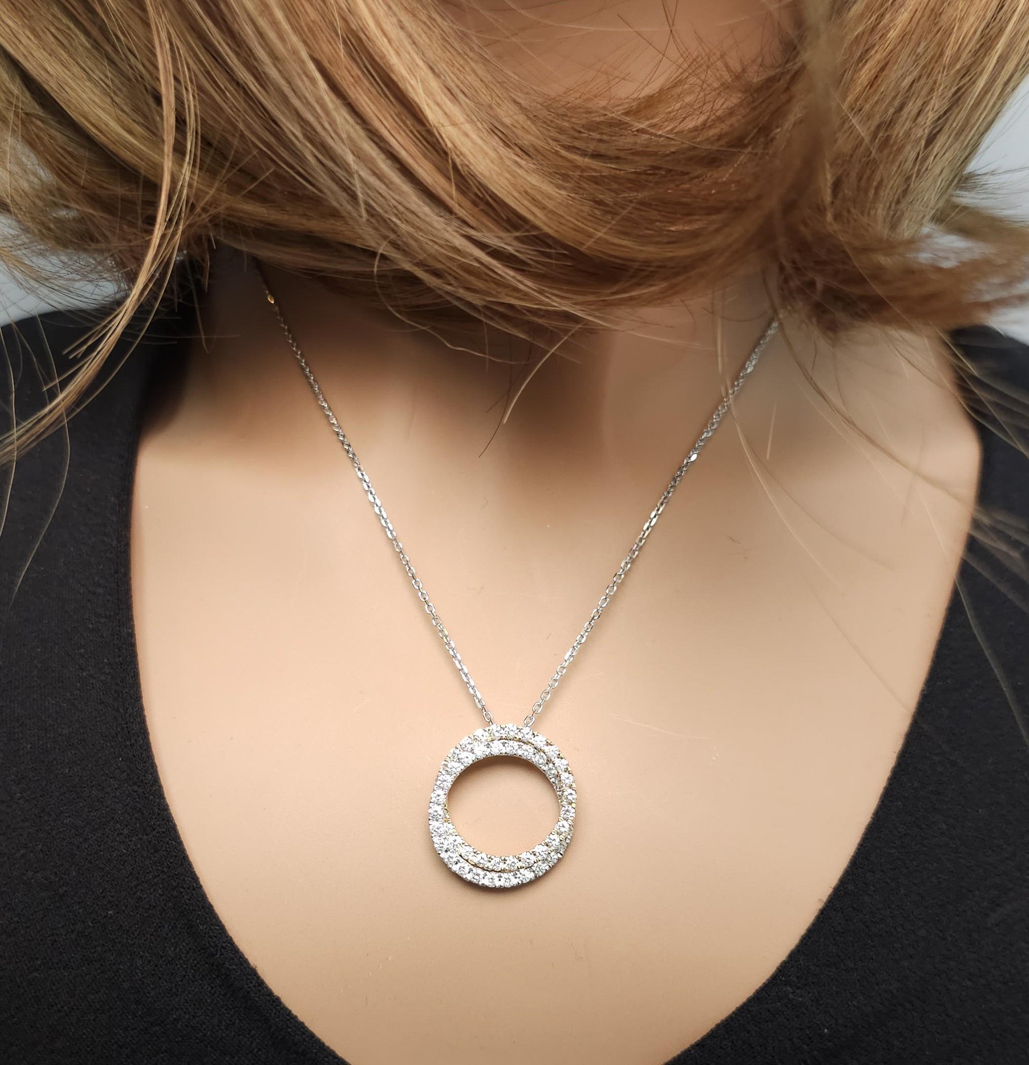 Pendentif en or blanc naturel de 1.27 carat poids total Neuf - En vente à New York, NY