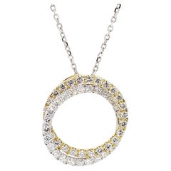 Ciondolo a goccia in oro con diamante tondo bianco naturale da 1.27 carati TW