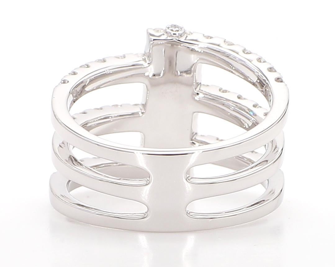 Women's Natural White Round Diamond 1.35 Carat TW White Gold Cocktail Band For Sale
