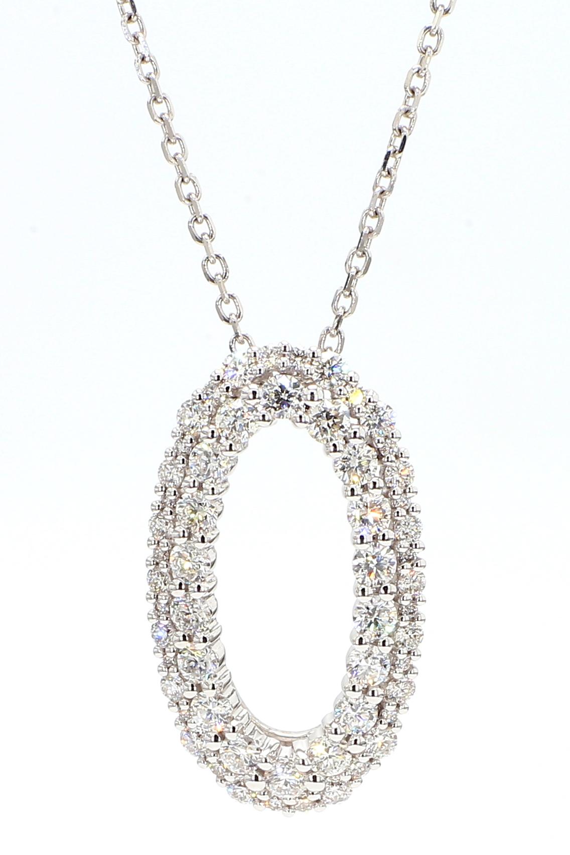 RareGemWorld's classic diamond pendant. Mounted in a beautiful 14K White Gold setting with natural round white diamond melee. This pendant is guaranteed to impress and enhance your personal collection.

Total Weight: 1.44cts

Natural Round White