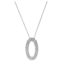 Pendentif en or blanc avec diamant rond naturel de 1.44 carat TW