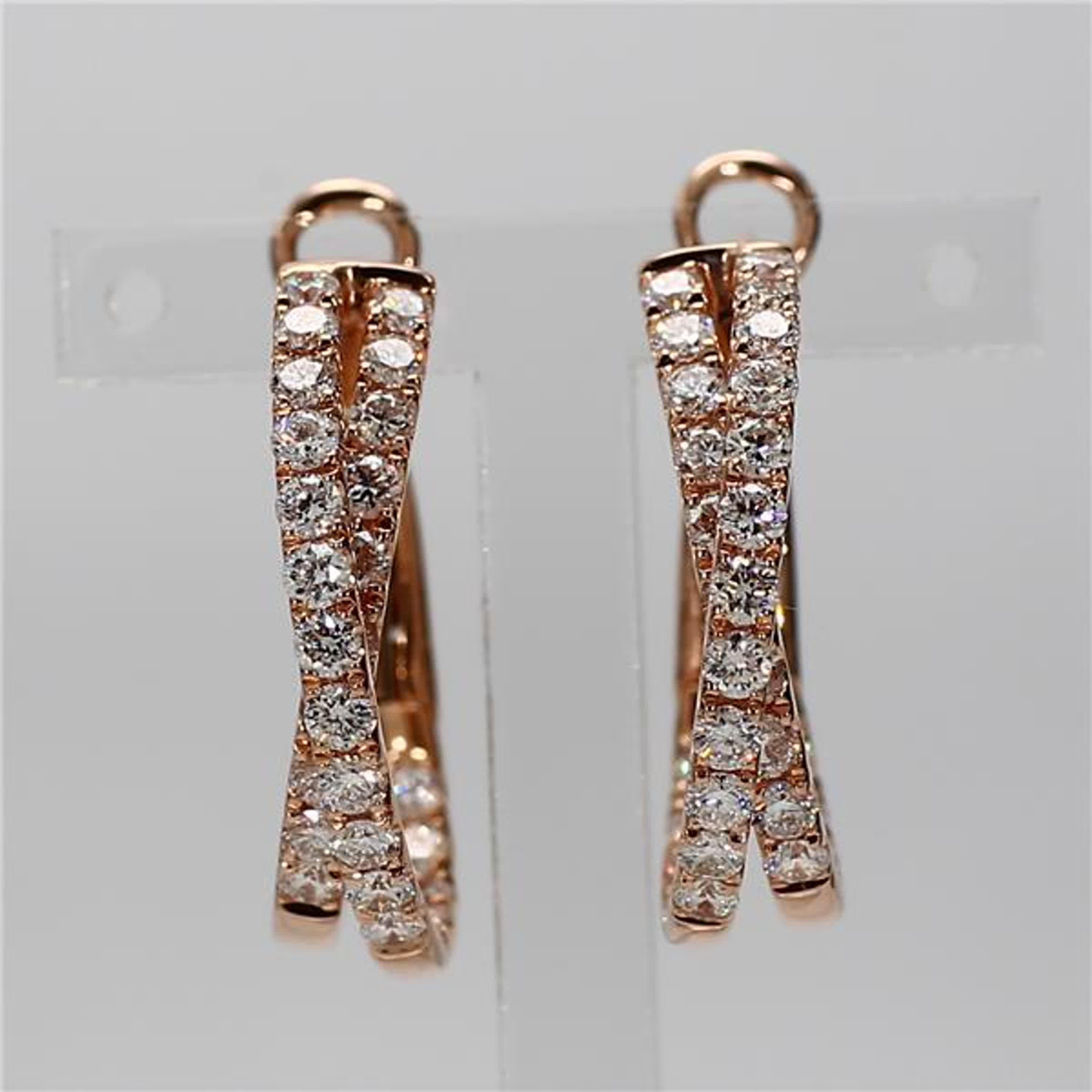 RareGemWorld's classic diamond earrings. Mounted in a beautiful 18K Rose Gold setting with natural round cut white diamonds. These earrings are guaranteed to impress and enhance your personal collection!

Total Weight: 2.62cts

Length X Width: 23.3