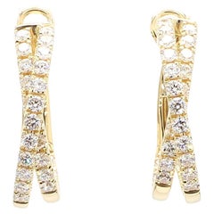 Orecchini a cerchio in oro giallo con diamante bianco naturale rotondo da 1.66 carati TW