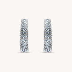 Natural White Round Diamond 1.67 Carat TW White Gold Dangle Earrings