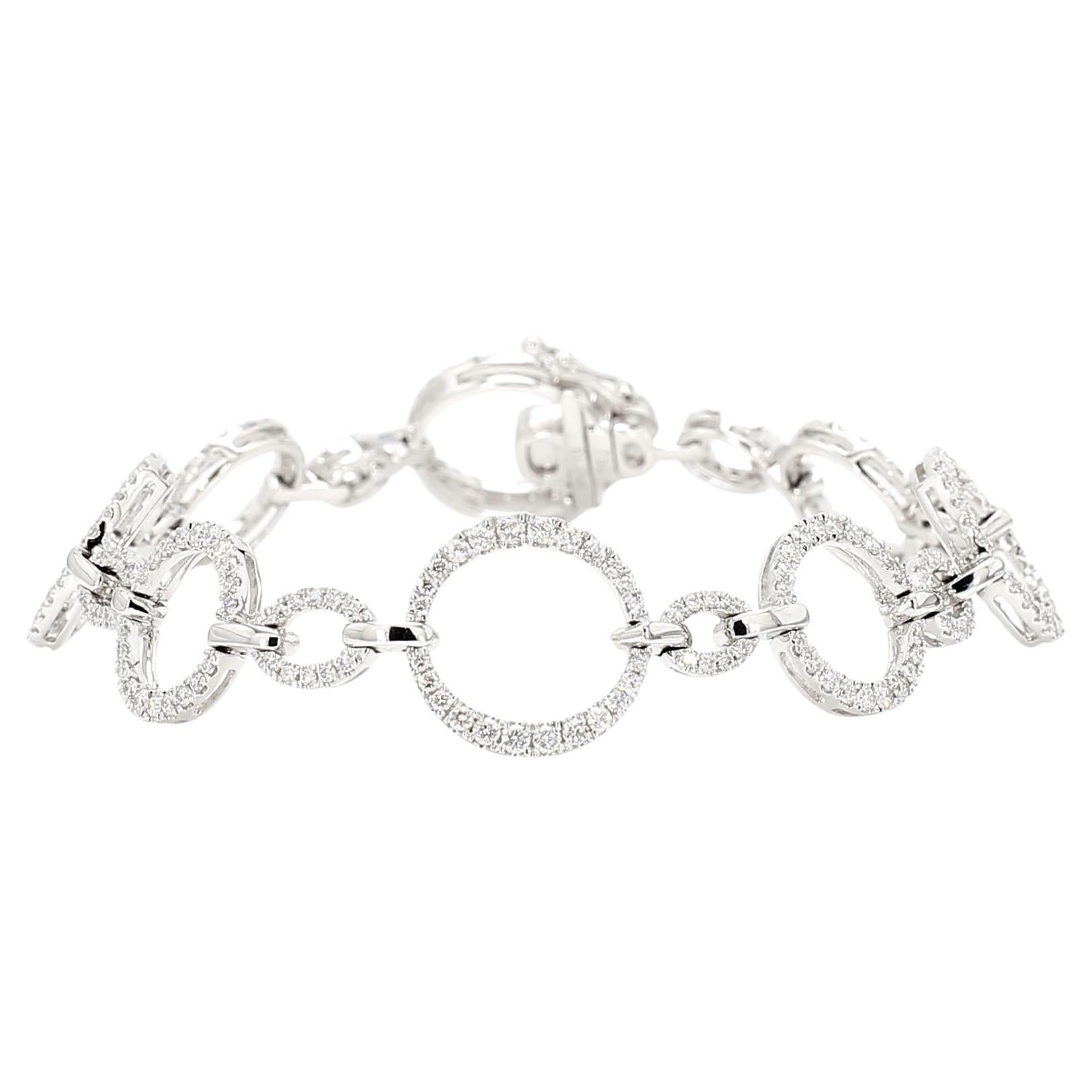 Bracelet tennis en or blanc naturel avec diamants ronds de 1.71 carats poids total