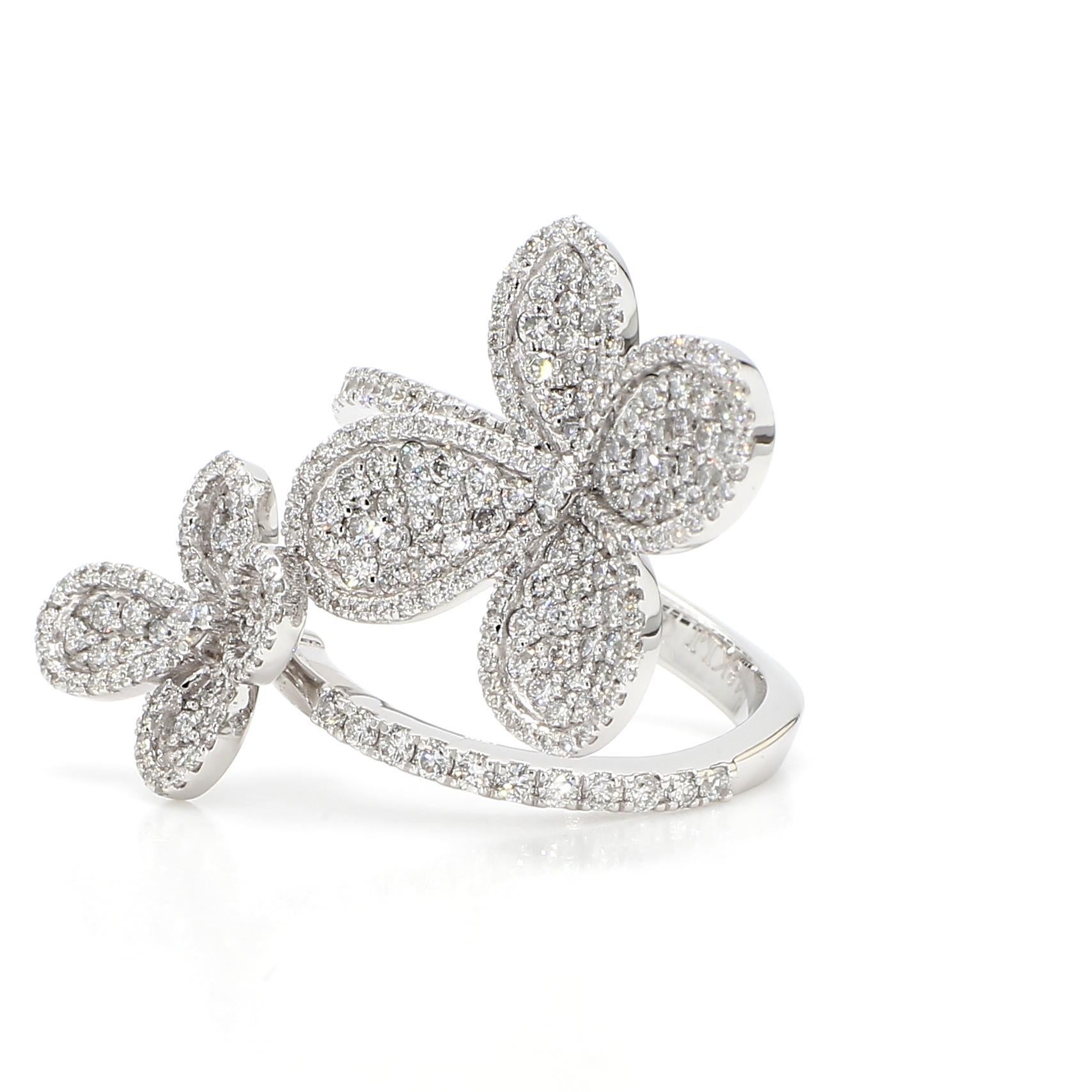 RareGemWorld's classic diamond ring Mounted in a beautiful 18K White Gold setting with natural round white diamond melee. This ring is guaranteed to impress and enhance your personal collection!

Total Weight: 1.76cts

Natural Round White