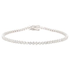 Bracciale da tennis in oro bianco con diamante tondo naturale da 1.95 carati TW