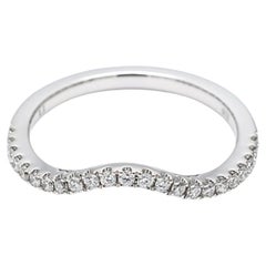 Alliance en platine avec diamant rond naturel de 0,20 carat TW