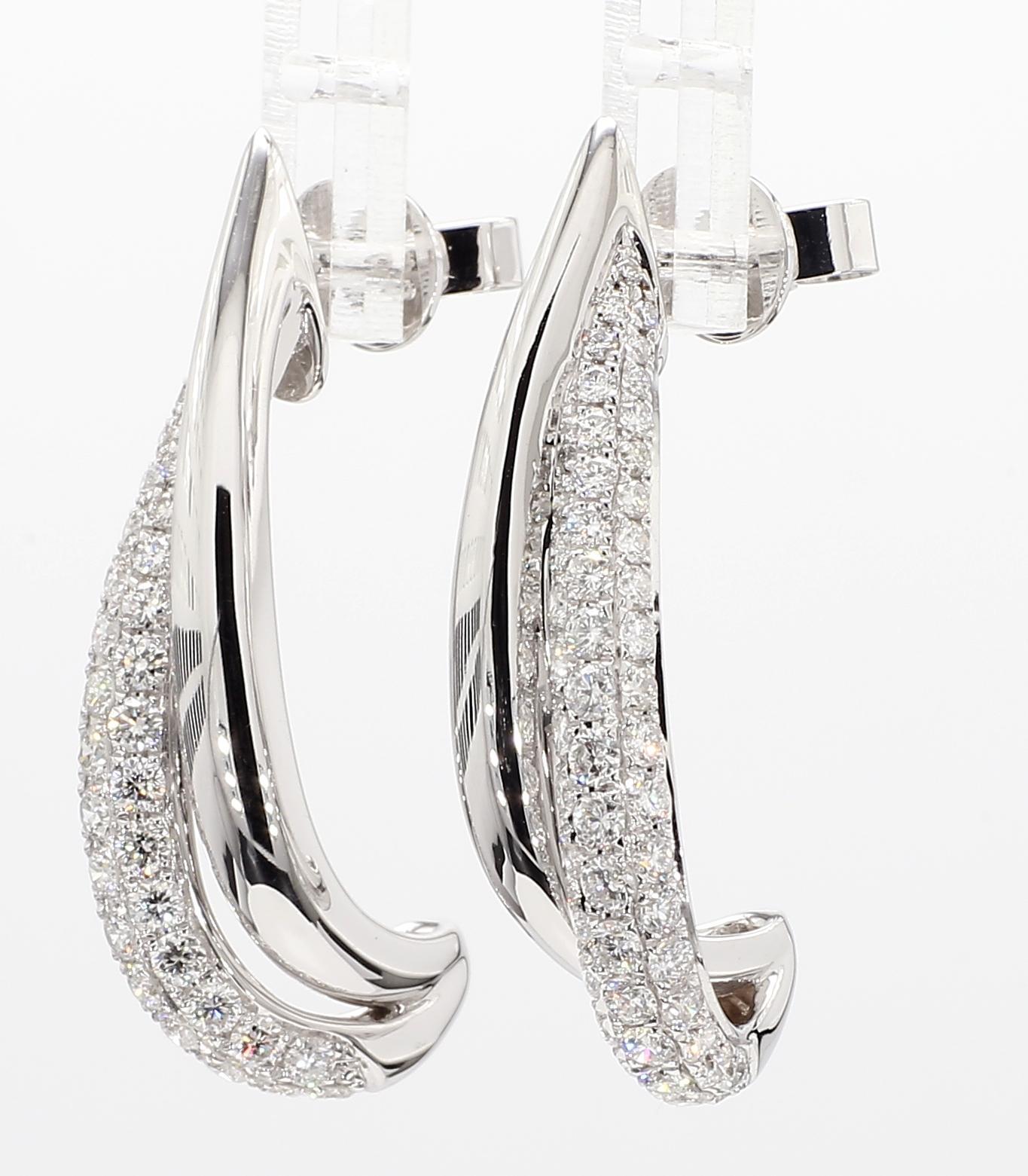 RareGemWorld's classic diamond earrings. Mounted in a beautiful 18K White Gold setting with natural round cut white diamonds. These earrings are guaranteed to impress and enhance your personal collection!

Total Weight: 2.02cts

Natural Round White