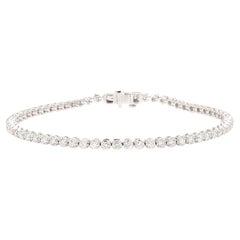 Bracciale da tennis in oro bianco con diamante tondo naturale da 2.02 carati TW
