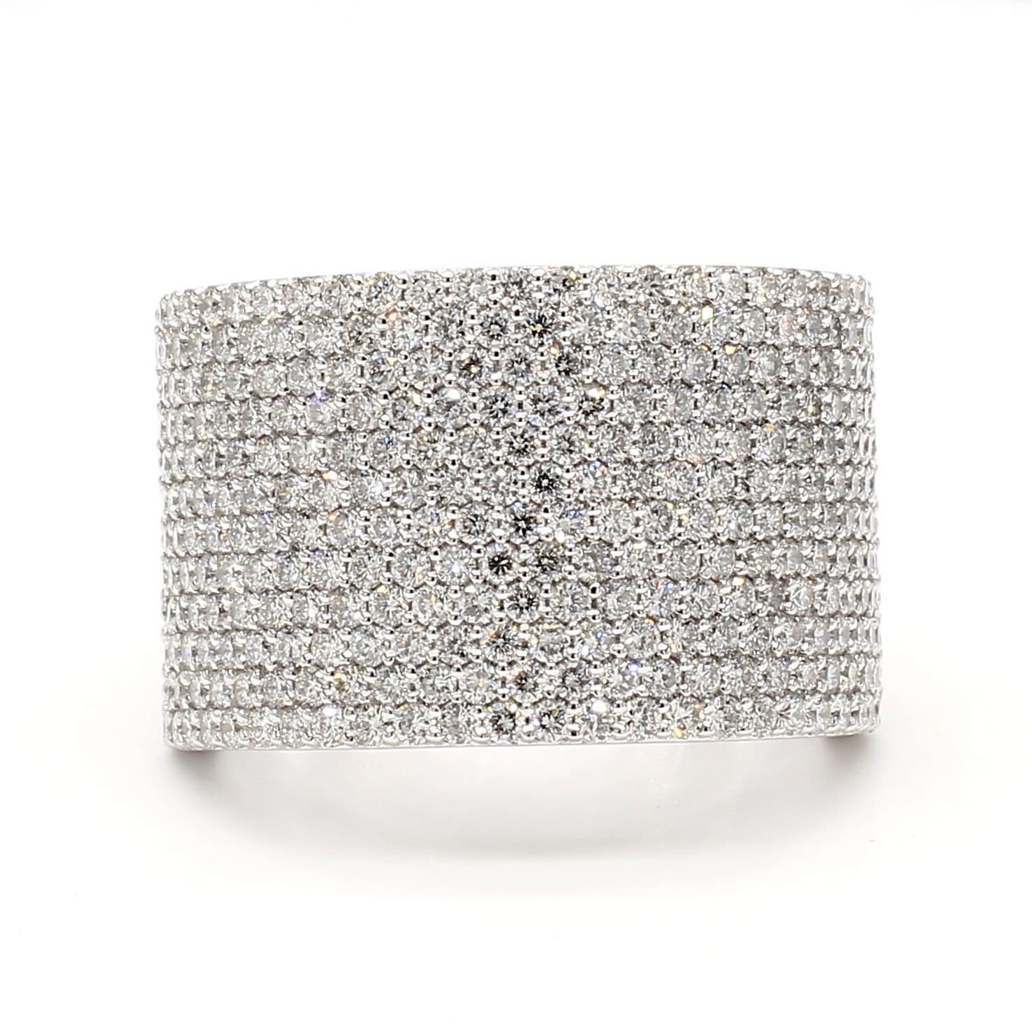 Cocktailring, natürlicher weißer runder Diamant 2.10 Karat TW Weißgold (Zeitgenössisch) im Angebot