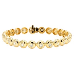 Bracelet tennis en or jaune avec diamants ronds blancs naturels de 2.34 carats poids total