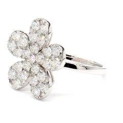 Natural White Round Diamond 2.35 Carat TW White Gold Cocktail Ring