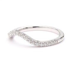 Natural White Round Diamond .24 Carat TW White Gold Wedding Band