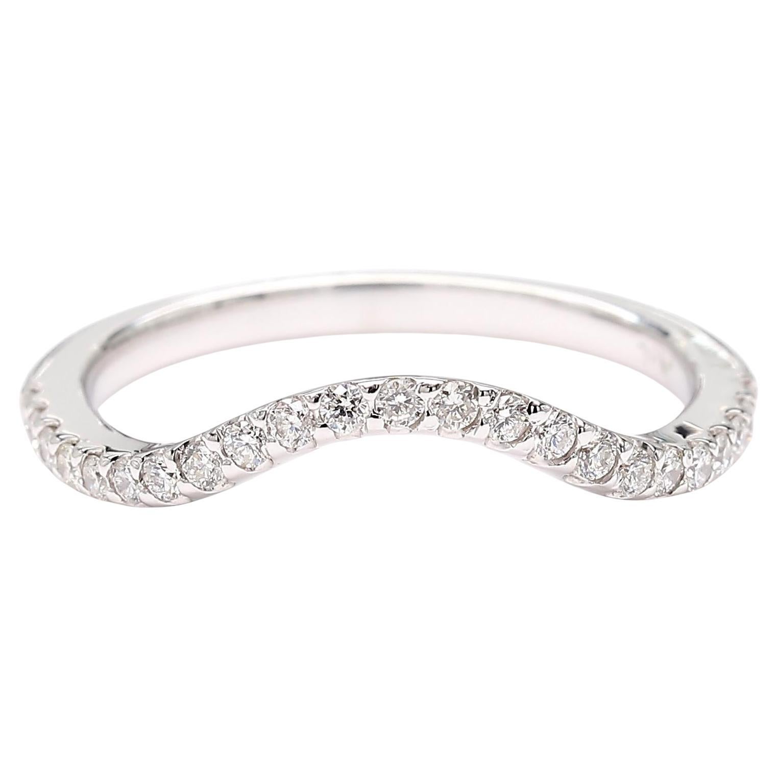 Natural White Round Diamond .24 Carat TW White Gold Wedding Band
