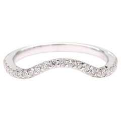 Diamante redondo blanco natural .24 quilates TW Alianza de boda en oro blanco