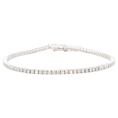 Bracciale da tennis in oro bianco con diamante tondo naturale da 2.47 carati TW