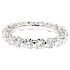 Natural White Round Diamond 2.51 Carat TW White Gold Eternity Band
