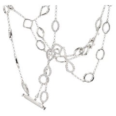 Kette aus Weißgold mit natürlichem, weißem, rundem Diamant 2,52 Karat TW Weißgold