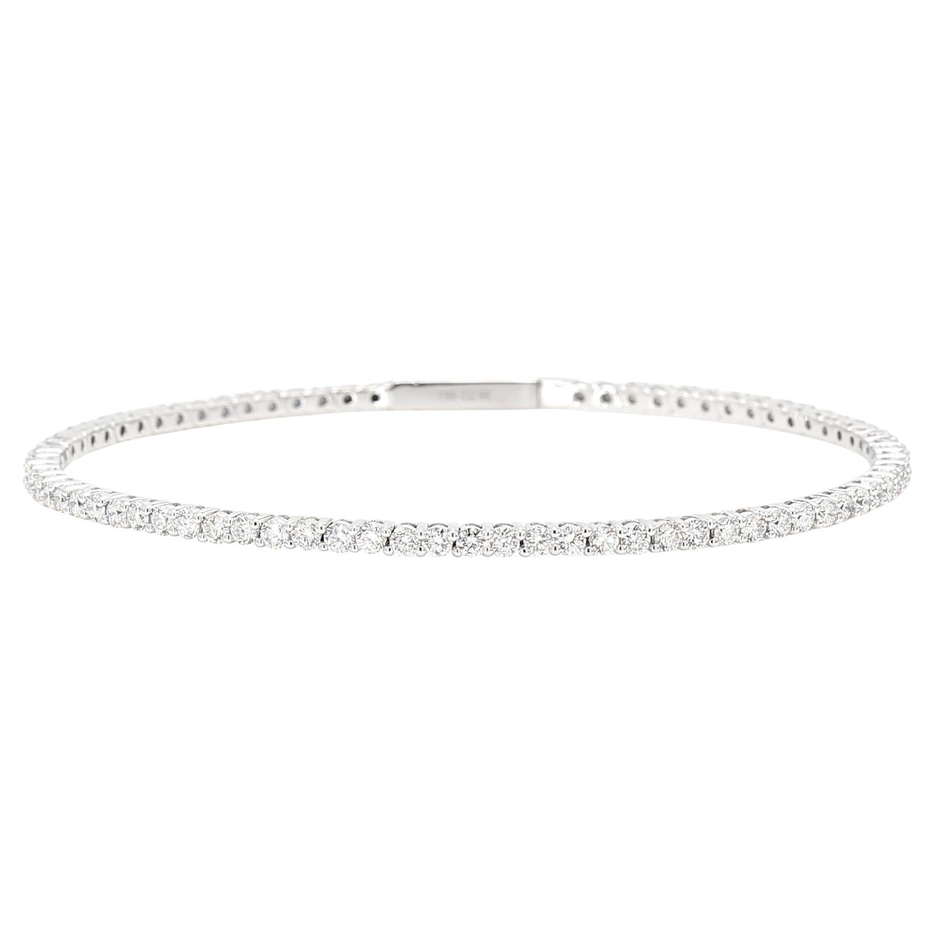 Bracciale in oro bianco con diamanti rotondi naturali da 2.95 carati TW