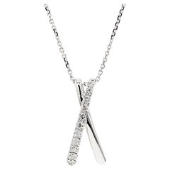 Natural White Round Diamond .33 Carat TW White Gold Drop Pendant