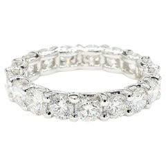 Natural White Round Diamond 3.60 Carat TW White Gold Eternity Band