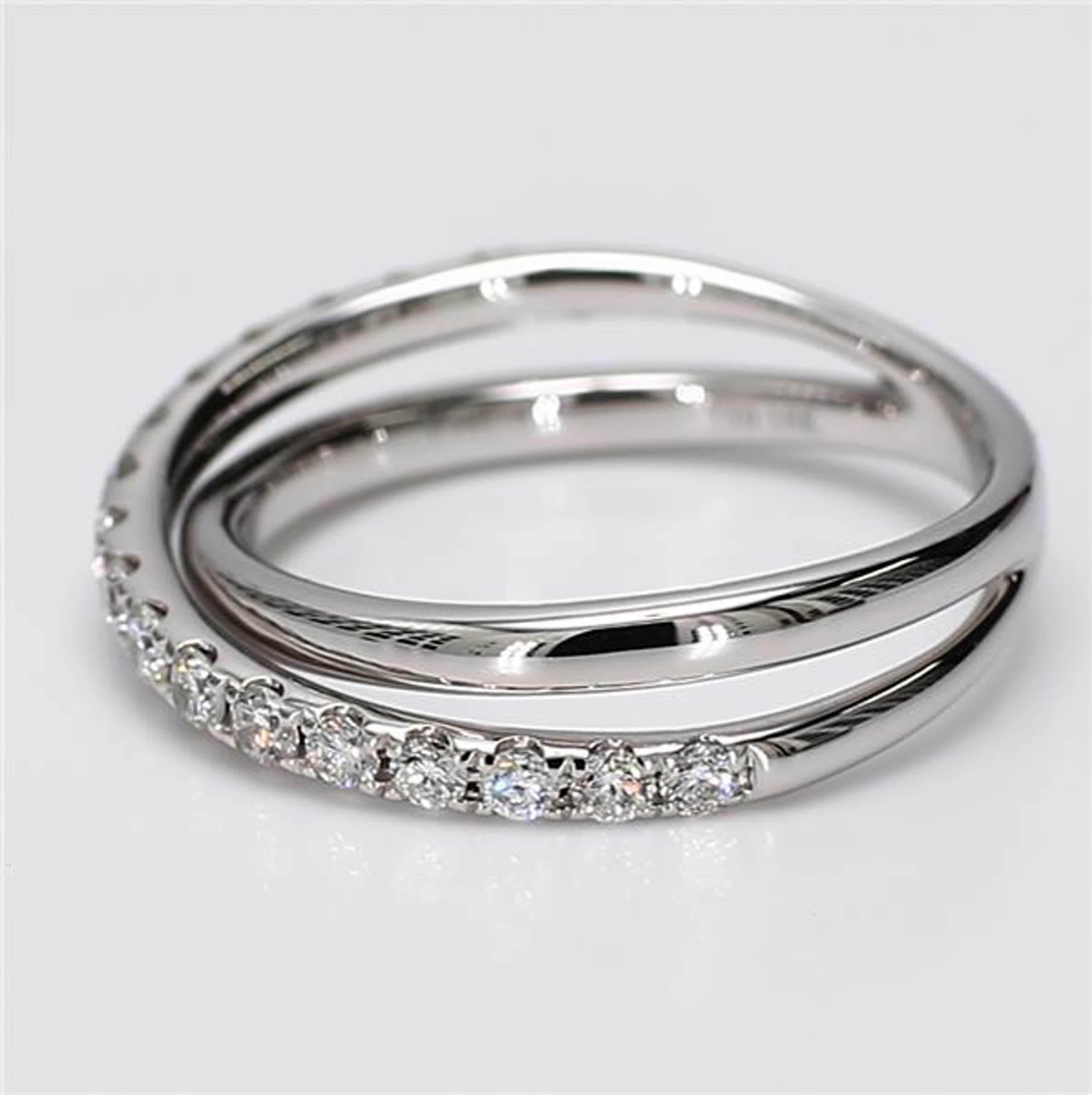 Contemporary Natural White Round Diamond .47 Carat TW White Gold Wedding Band For Sale