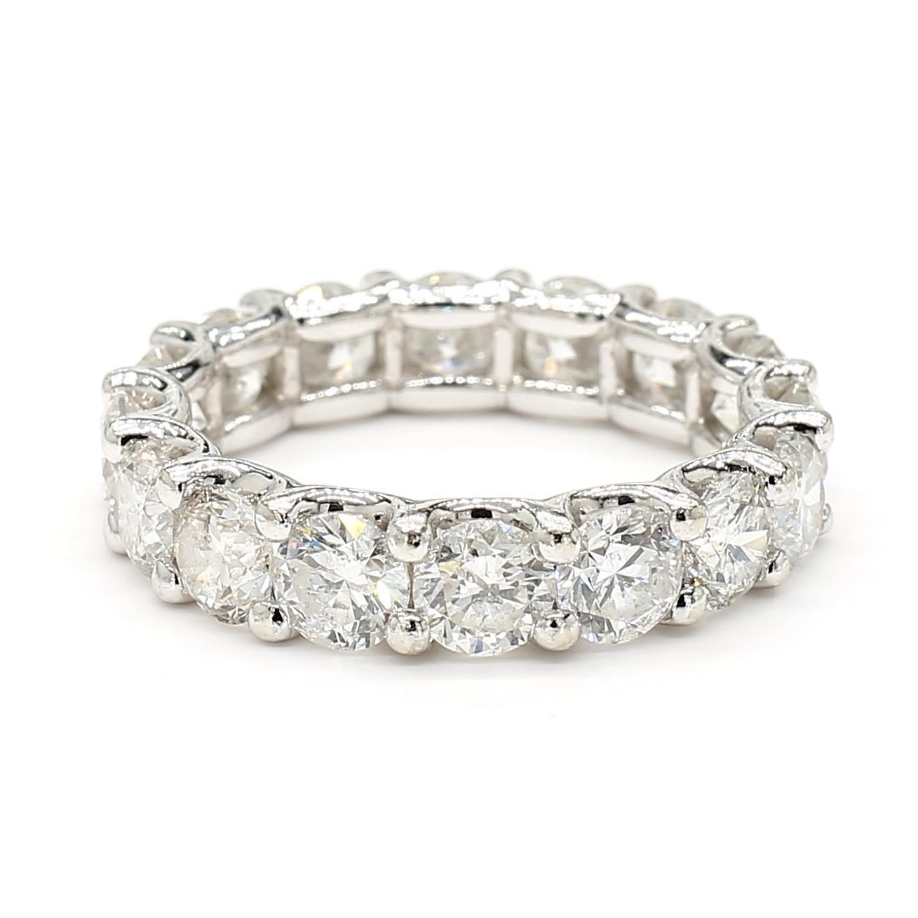 RareGemWorld's beautiful diamond band. Mounted in a beautiful 14K White Gold setting with natural round white diamonds. This band is guaranteed to impress and enhance your personal collection!

Total Weight: 5.06cts

Natural Round White