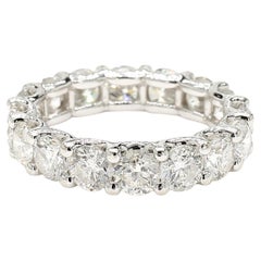 Natural White Round Diamond 5.06 Carat TW White Gold Eternity Band