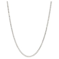 Natural White Round Diamond 5.46 Carat Tw White Gold Drop Necklace