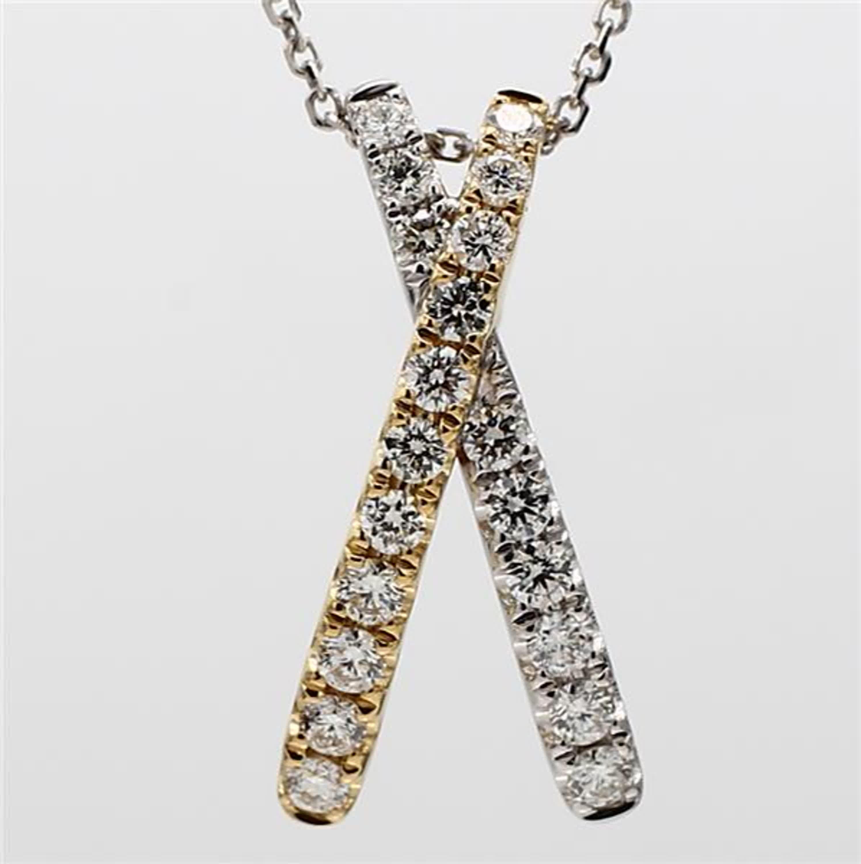 RareGemWorld's classic diamond pendant. Mounted in a beautiful 18K Yellow and White Gold setting with natural round white diamond melee. This pendant is guaranteed to impress and enhance your personal collection.

Total Weight: .55cts

Length x