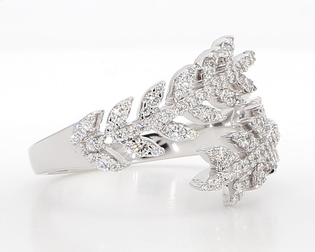 Round Cut Natural White Round Diamond .61 Carat TW White Gold Band For Sale