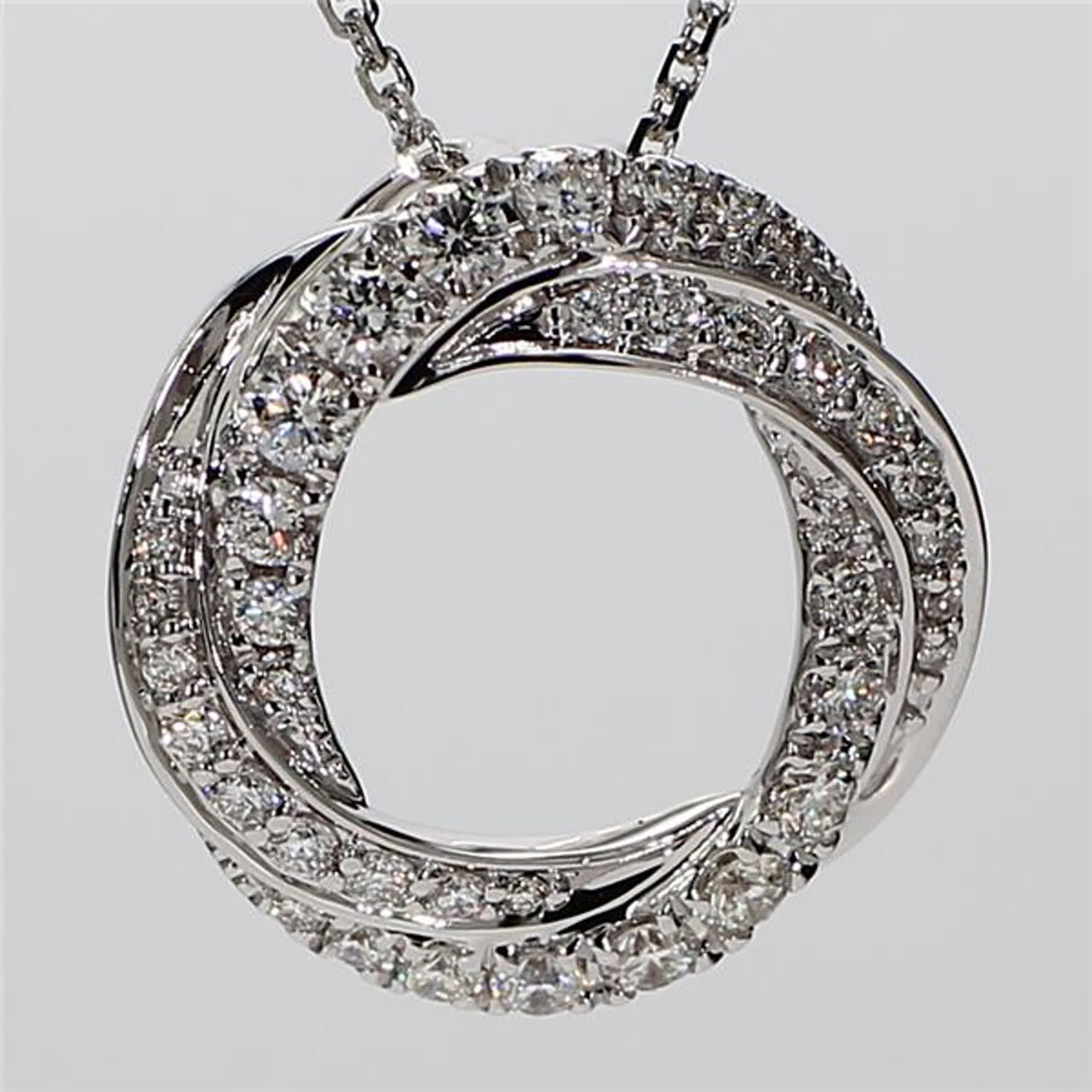 Women's Natural White Round Diamond .62 Carat TW White Gold Drop Pendant