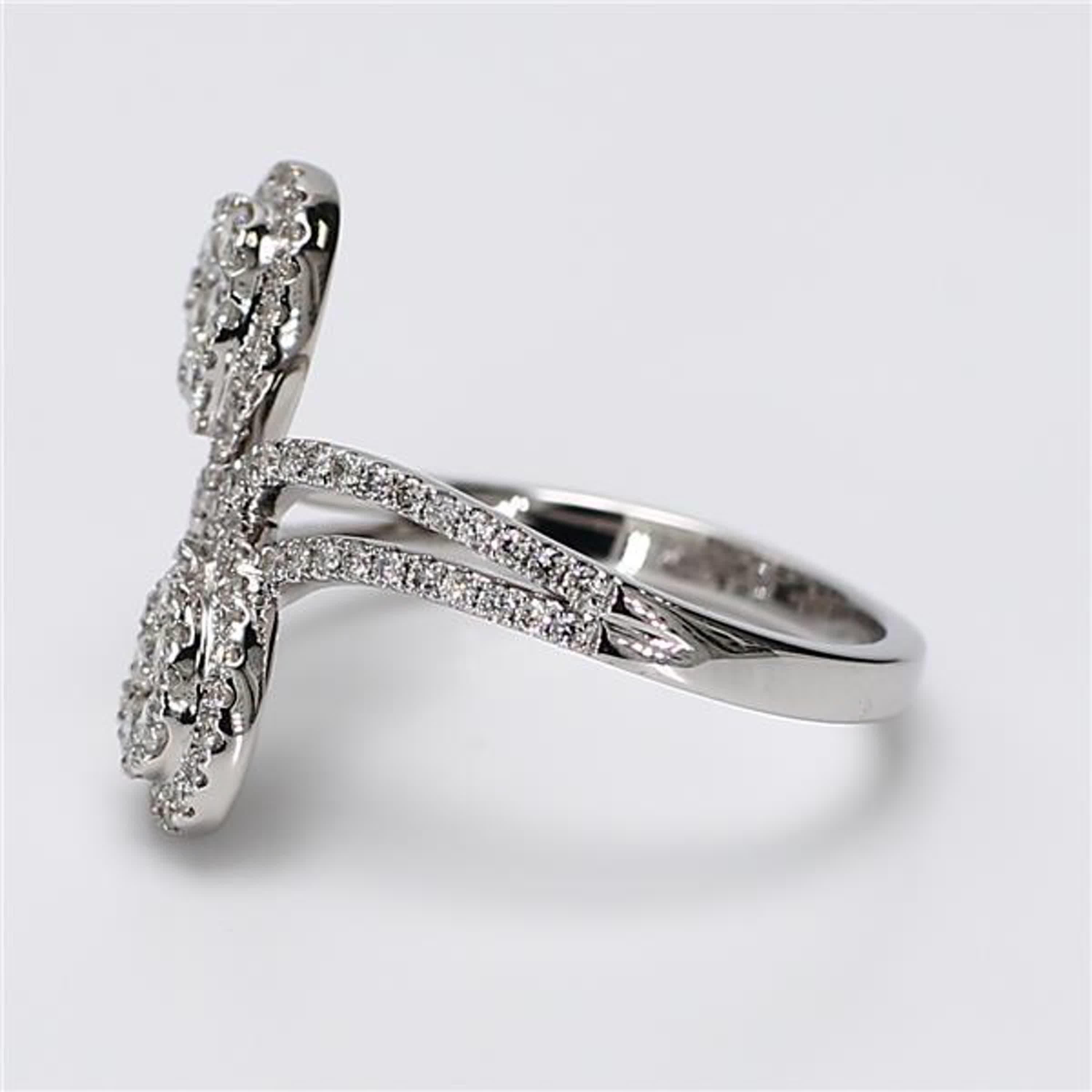 Contemporary Natural White Round Diamond .63 Carat TW White Gold Fashion Ring For Sale