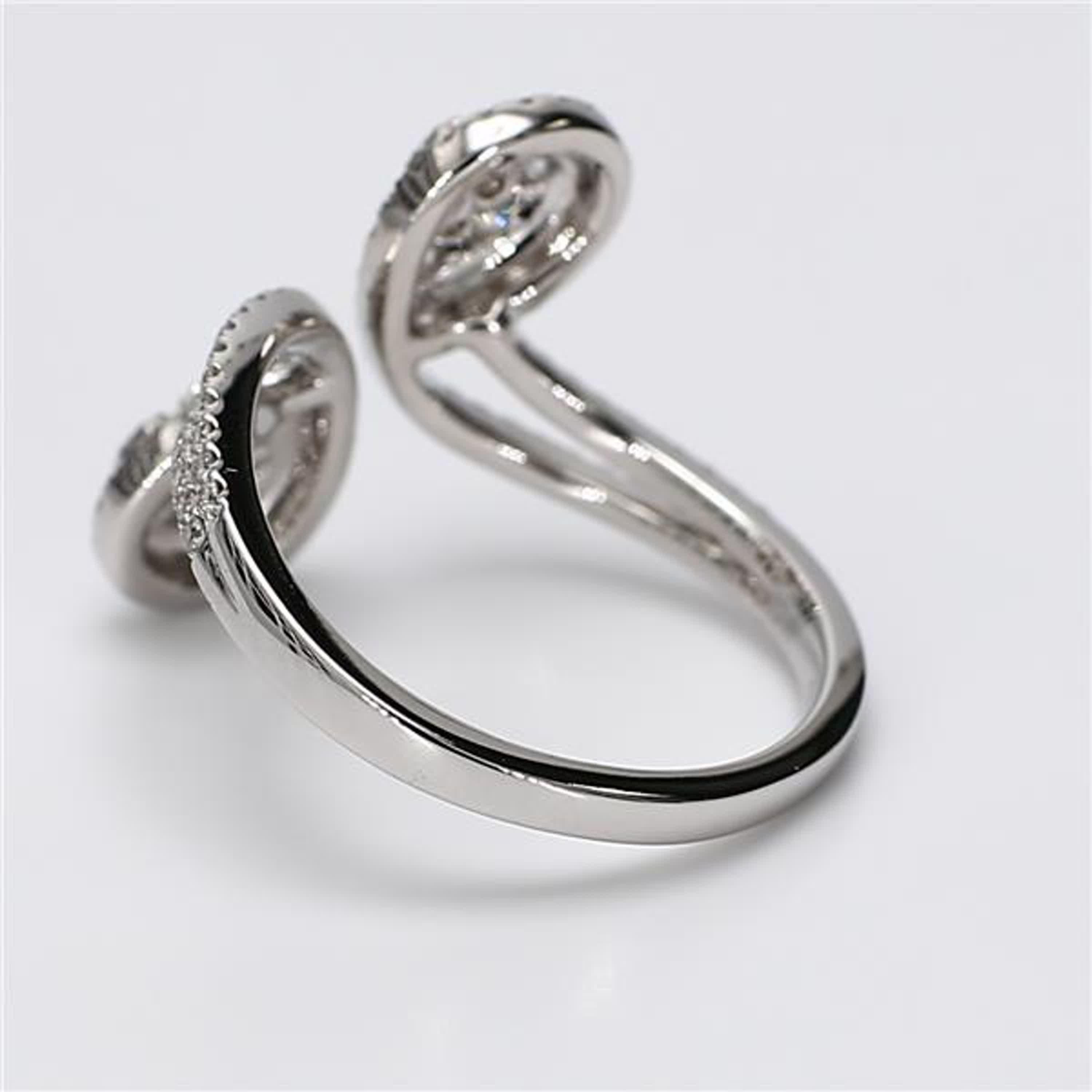 Round Cut Natural White Round Diamond .63 Carat TW White Gold Fashion Ring For Sale