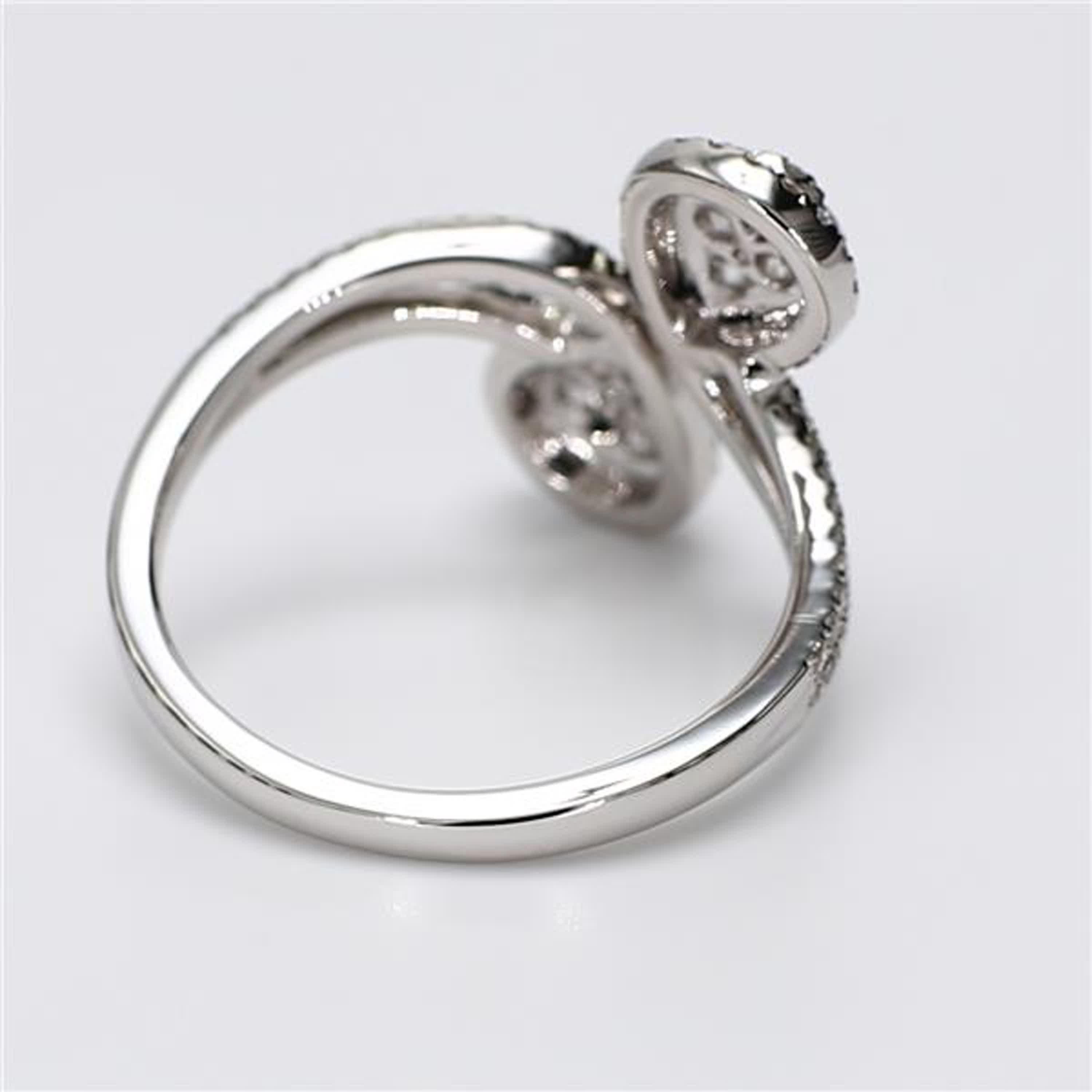 Natural White Round Diamond .63 Carat TW White Gold Fashion Ring In New Condition In New York, NY
