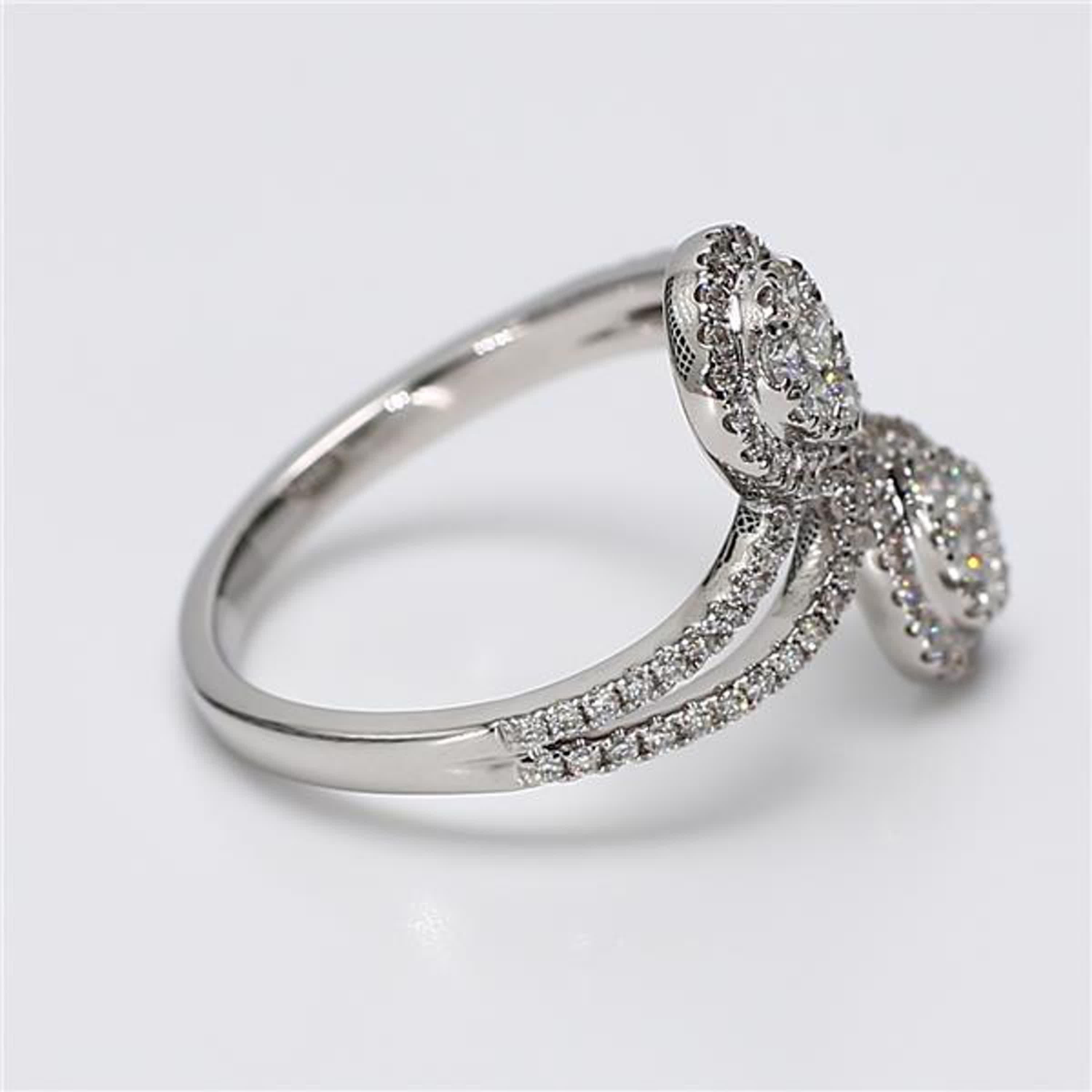 Women's Natural White Round Diamond .63 Carat TW White Gold Fashion Ring For Sale