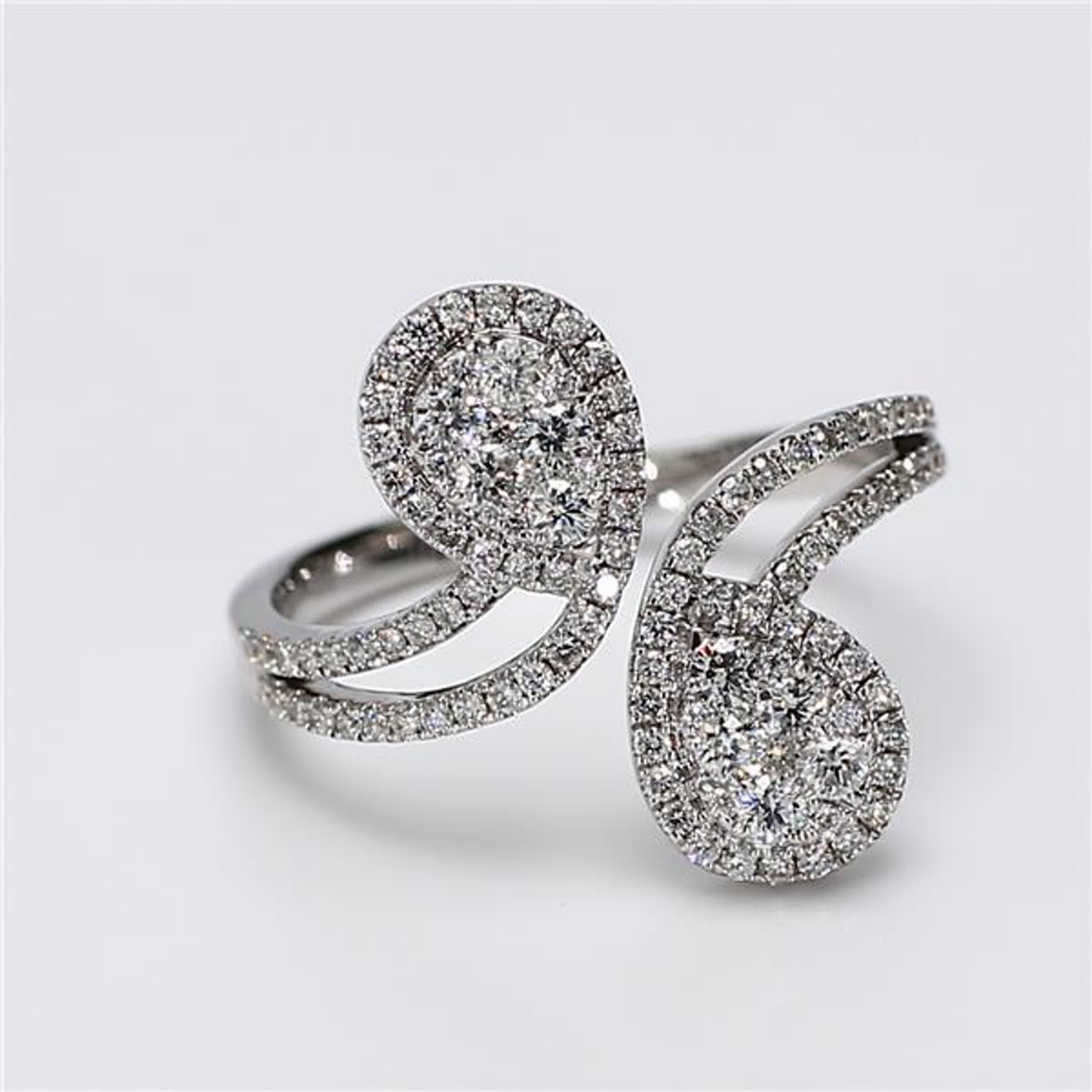 Natural White Round Diamond .63 Carat TW White Gold Fashion Ring For Sale 1