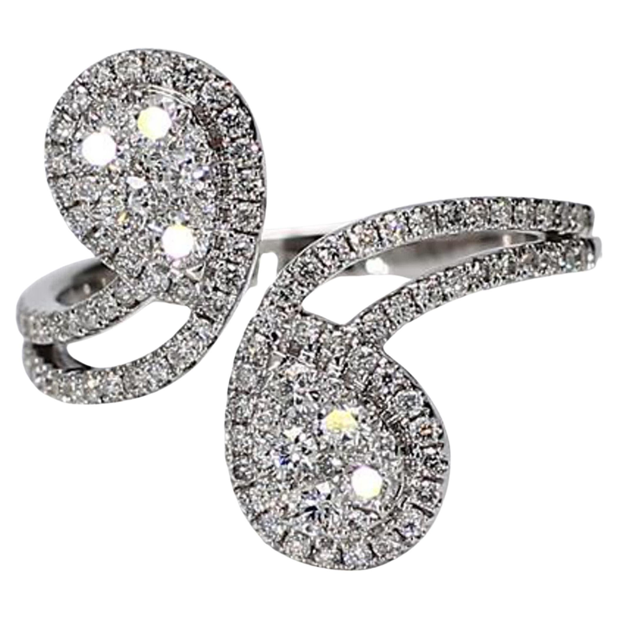 Natural White Round Diamond .63 Carat TW White Gold Fashion Ring For Sale