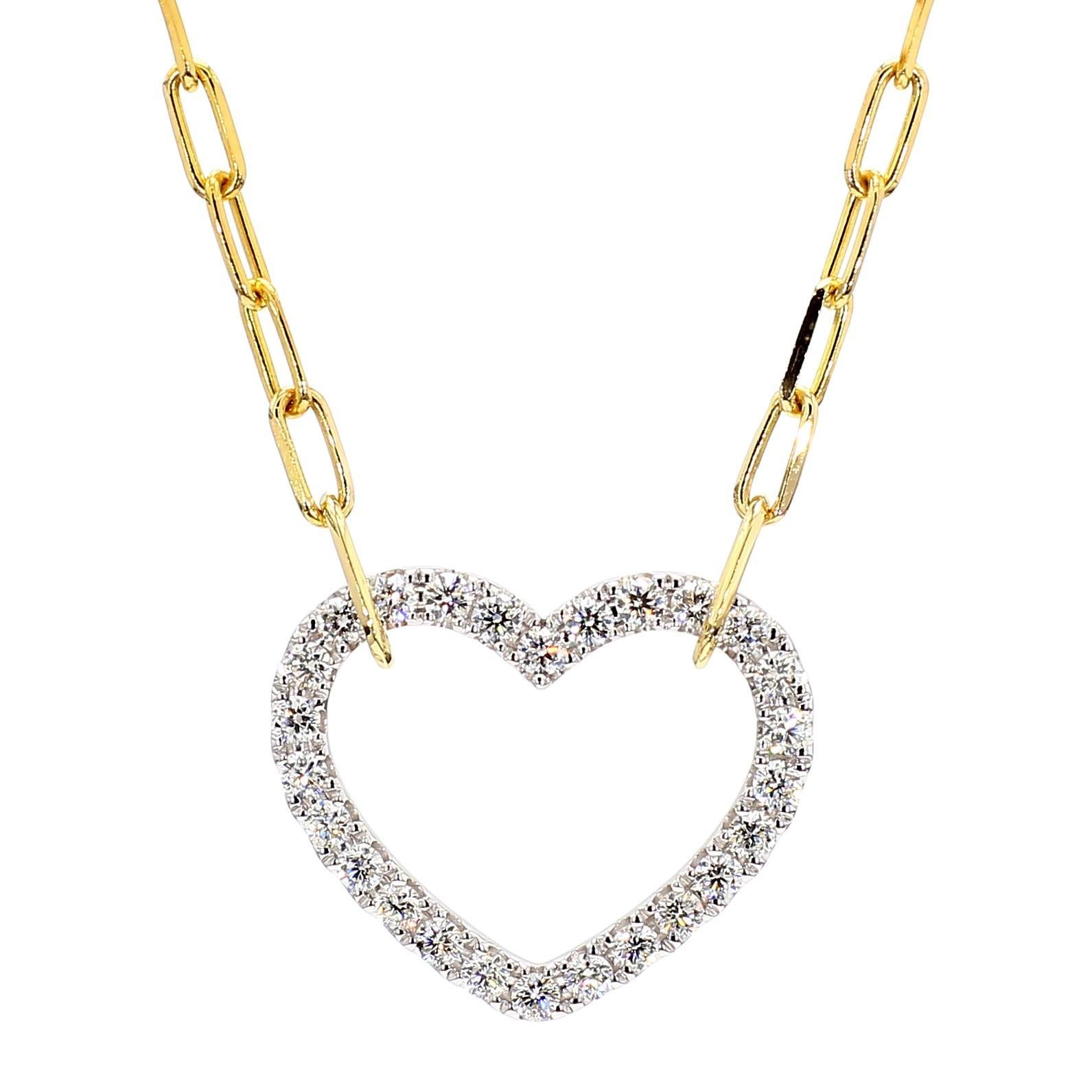 Contemporain Collier de gouttes en or avec diamant rond blanc naturel de 0,67 carat TW en vente