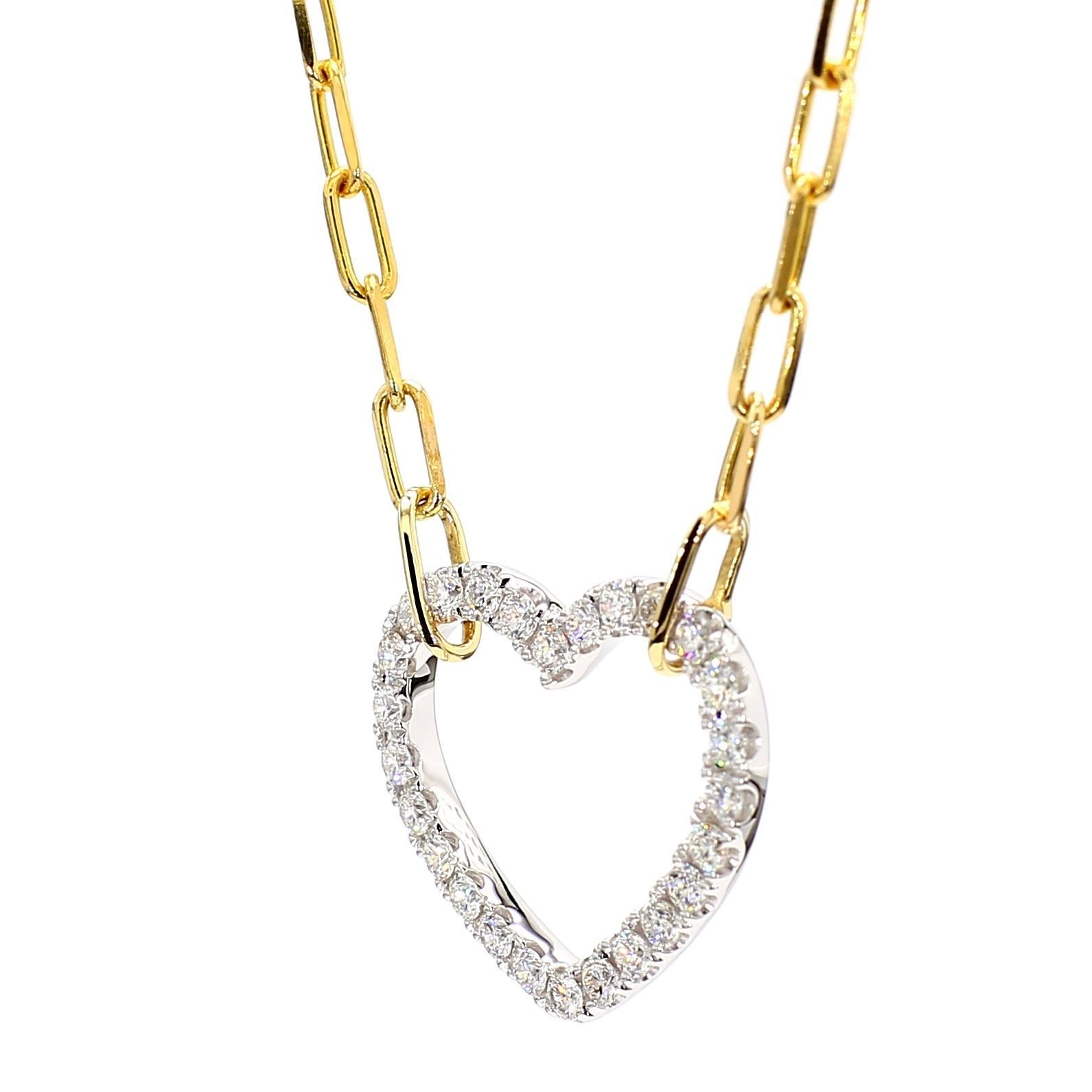 Taille ronde Collier de gouttes en or avec diamant rond blanc naturel de 0,67 carat TW en vente