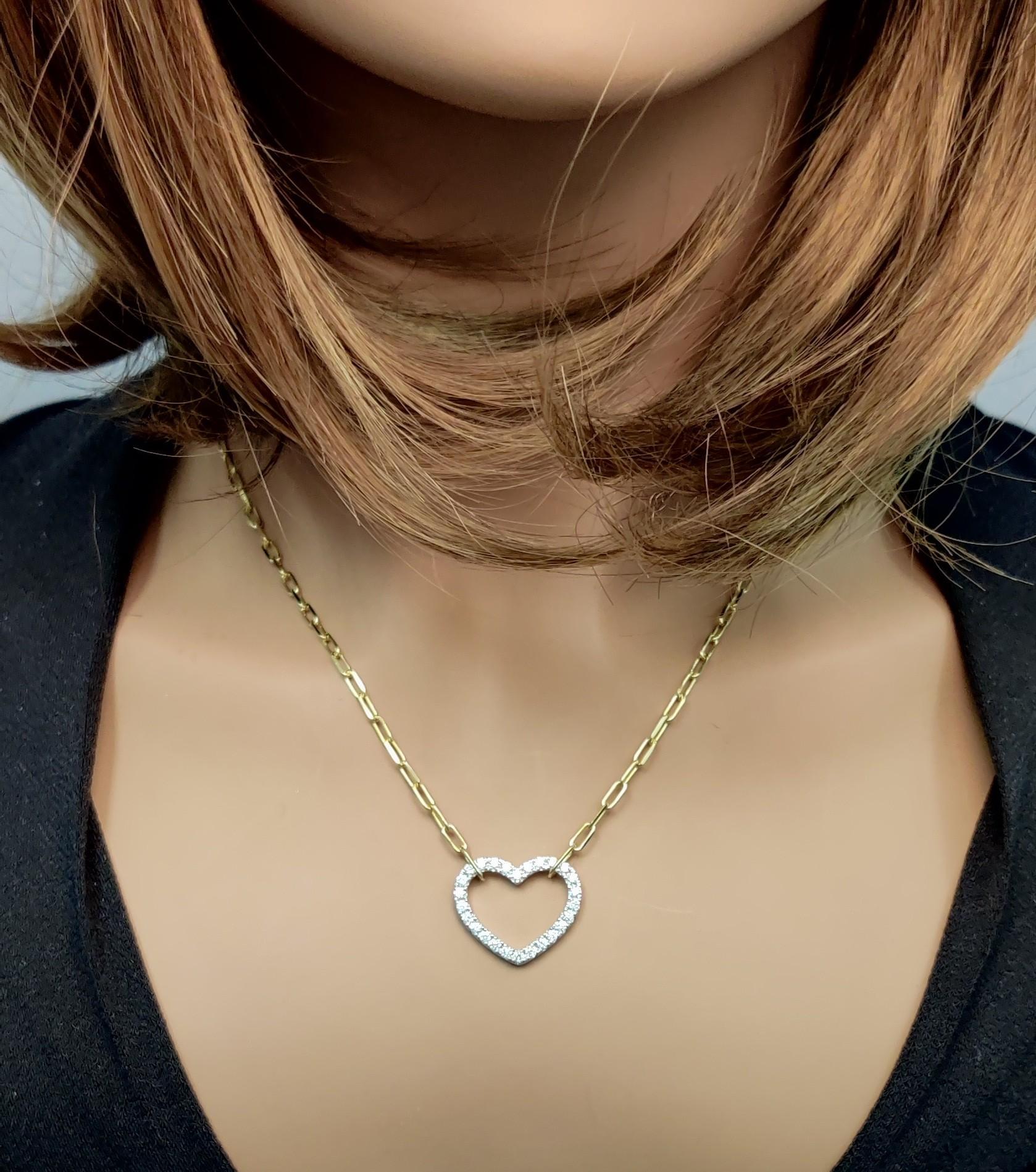 Collier de gouttes en or avec diamant rond blanc naturel de 0,67 carat TW Neuf - En vente à New York, NY