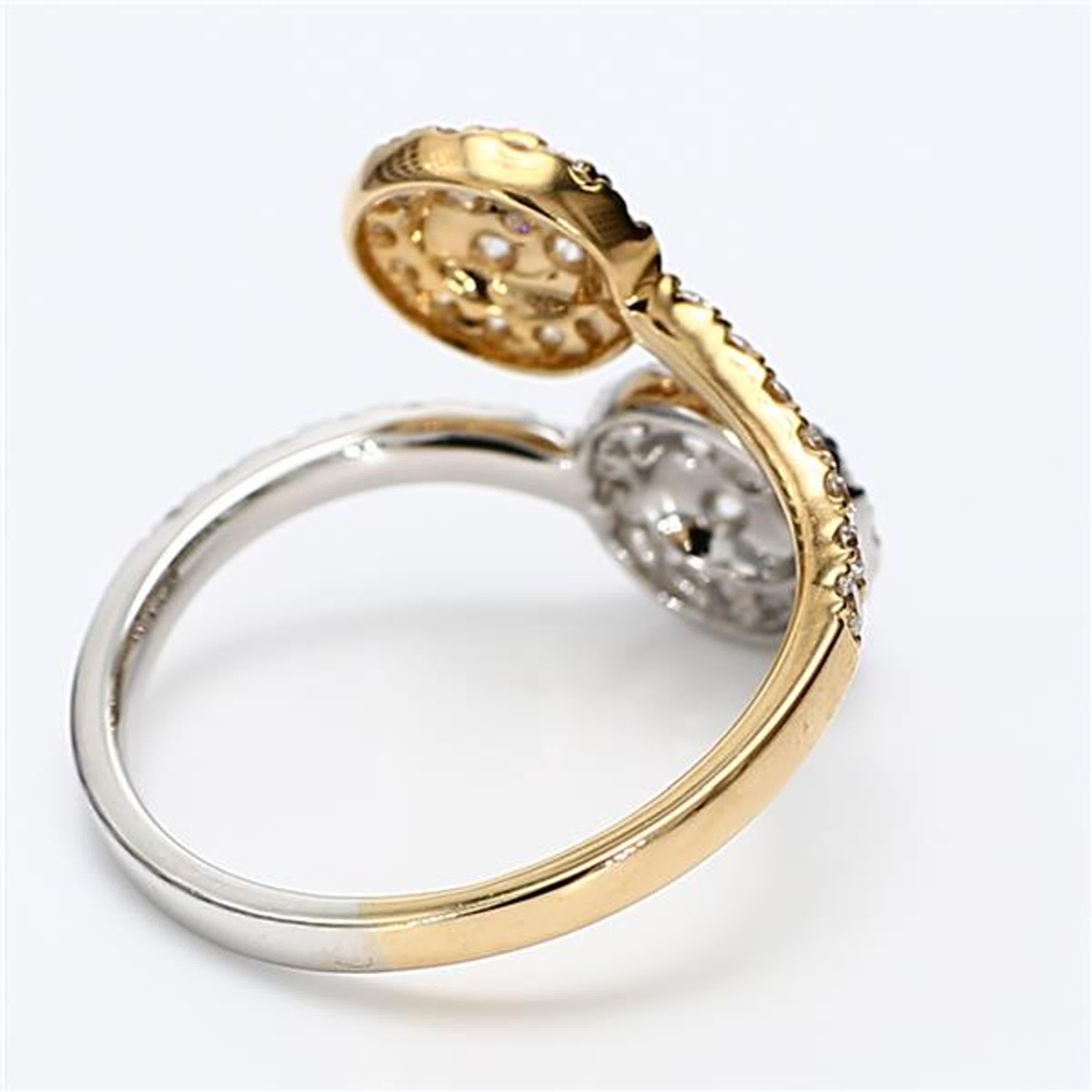 Natural White Round Diamond .86 Carat TW Gold Cocktail Ring In New Condition For Sale In New York, NY