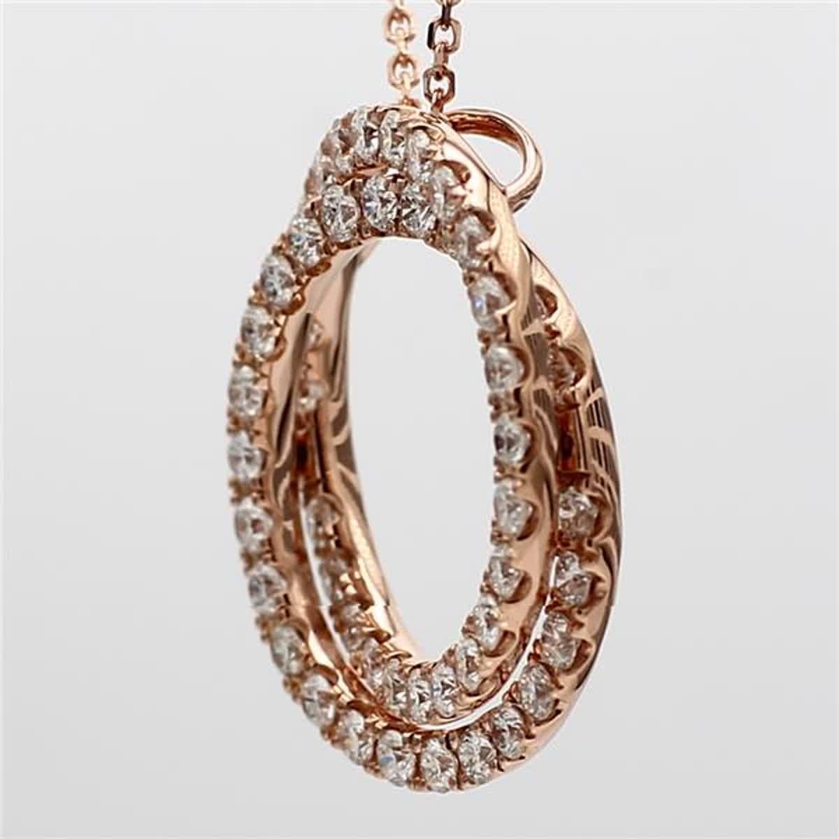 Contemporary Natural White Round Diamond 1.20 Carat TW Rose Gold Circle Pendant For Sale