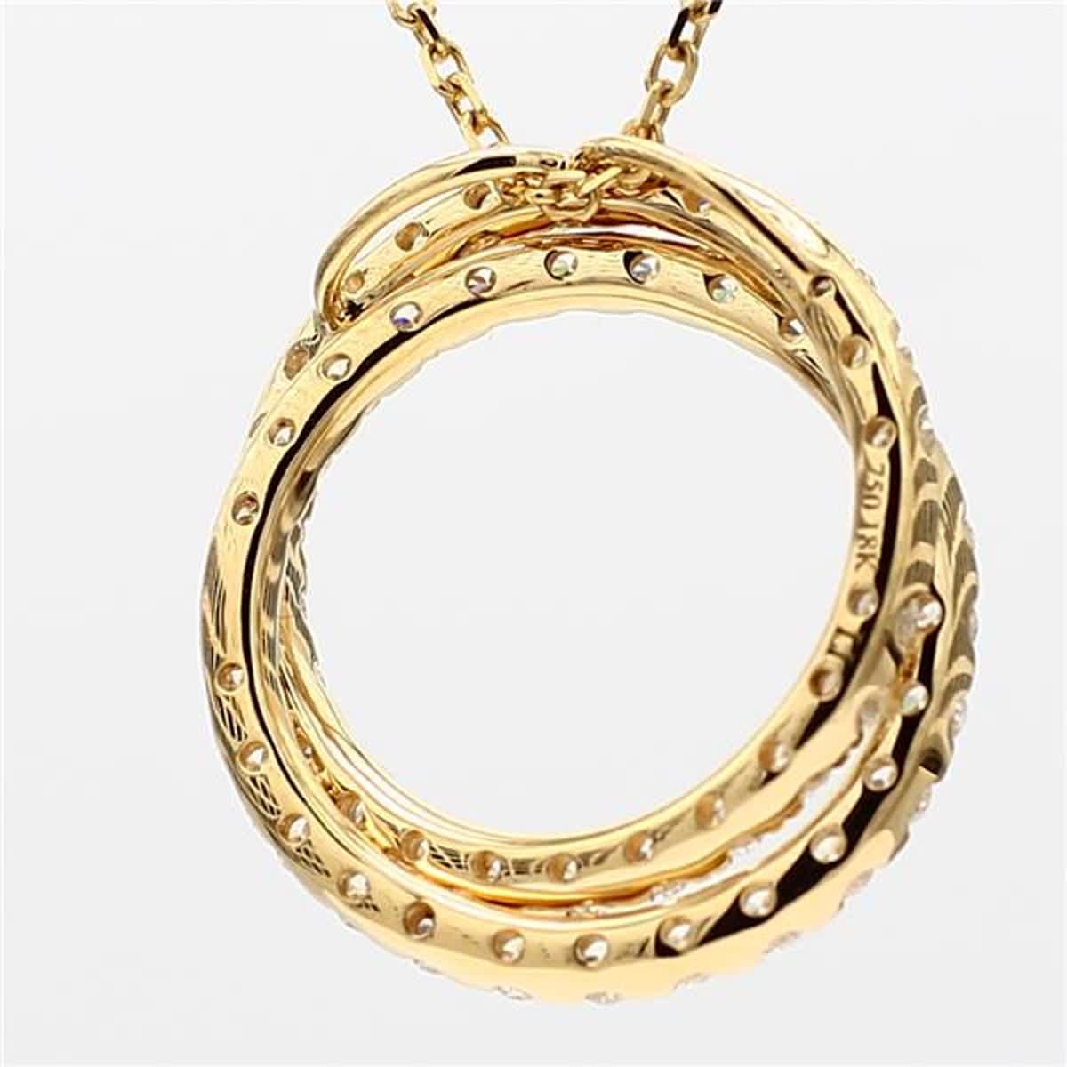 Natural White Round Diamond 1.20 Carat TW Yellow Gold Circle Pendant In New Condition For Sale In New York, NY