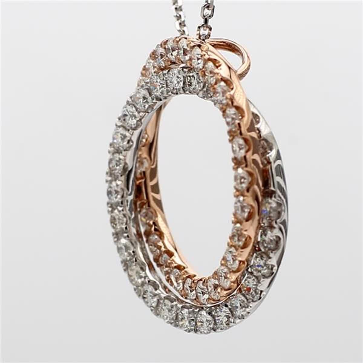 Contemporary Natural White Round Diamond 1.25 Carat TW Rose Gold Circle Pendant For Sale